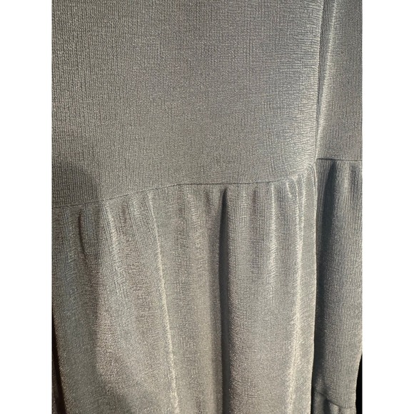 AVLN Studio Metallic Light Blue Babydoll Tiered Dress Size Large - Picture 4 of 8